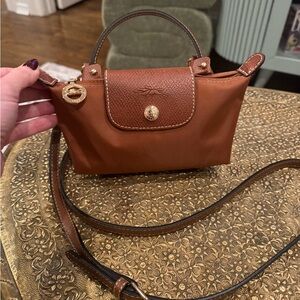 Longchamp Le Pliage Original mini pouch with crossbody strap